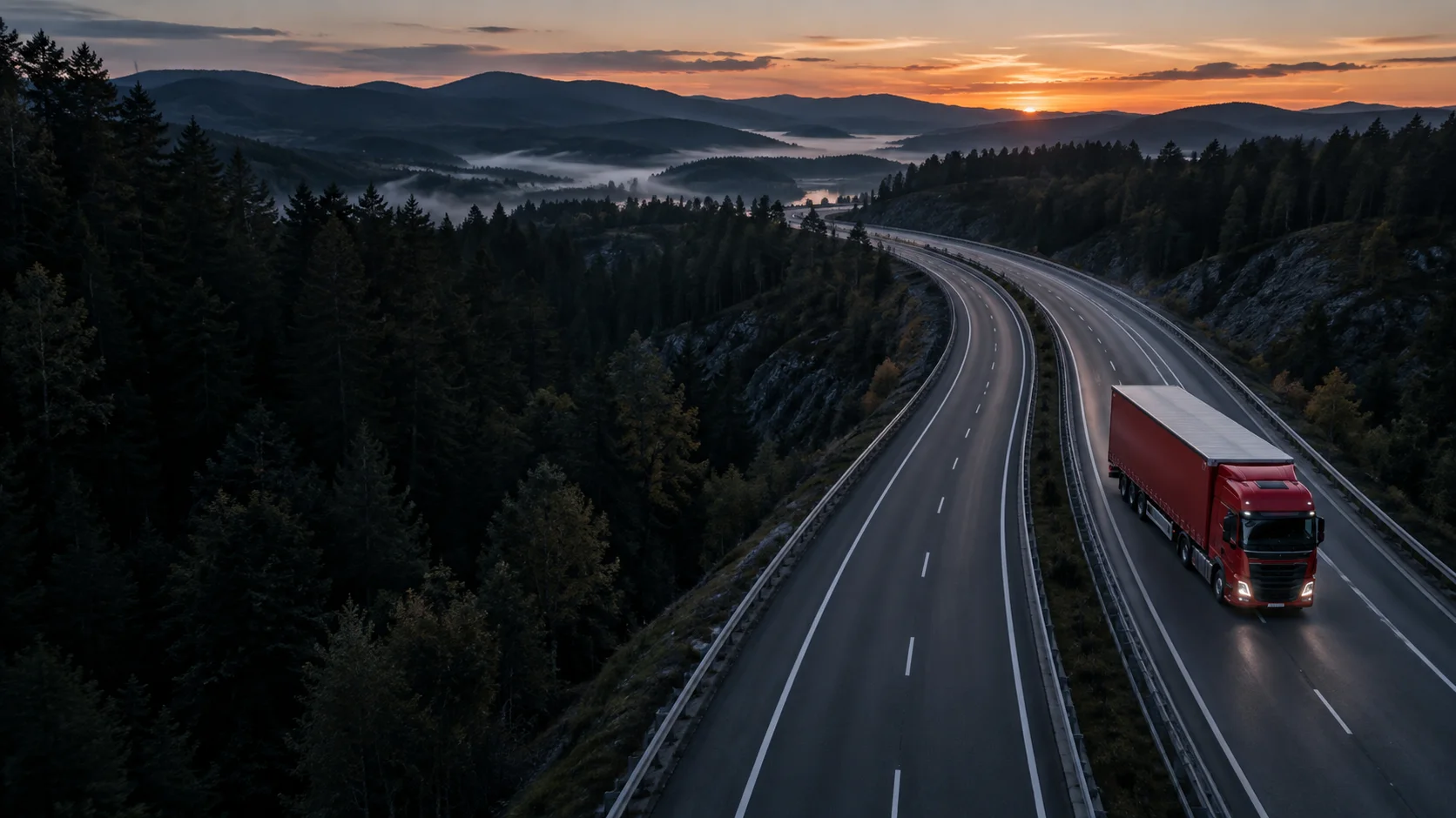 Illustrative road transport scene